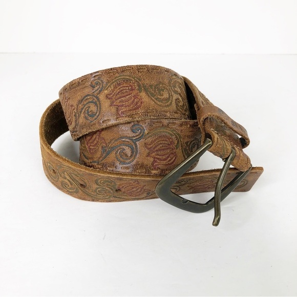 Bohemian embossed leather belt - Picture 11 of 12